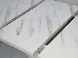 Rackhams Small Extendable Dining Table 100-140 cm WILD MINI White Bianco Marble Effect - thumbnail 6
