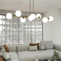 Rackhams GRAVITY Pendant lamp 8 x E14  Black, gold with White Shade - thumbnail 6