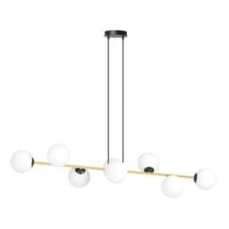 Rackhams GRAVITY Pendant lamp 8 x E14  Black, gold with White Shade - thumbnail 1