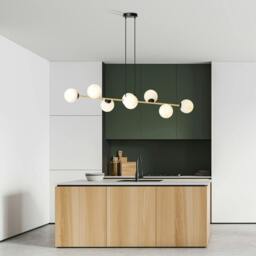 Rackhams GRAVITY Pendant lamp 8 x E14  Black, gold with White Shade - thumbnail 3