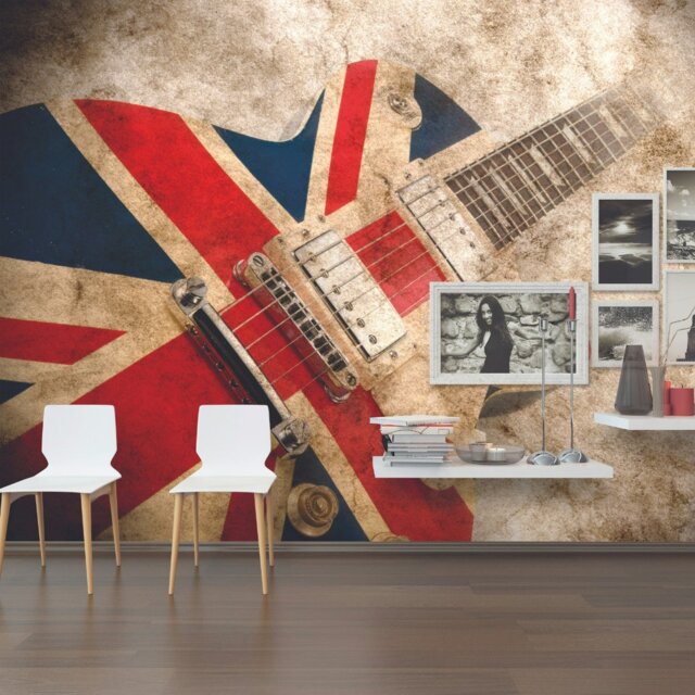 Rackhams Rock Guitar Wall Mural - Large - W350cm x H280cm - image 1