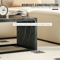 Rackhams Coffee Tables Set of 2, Nest of Tables for Living Room, Dark Grey - Dark Grey - thumbnail 4