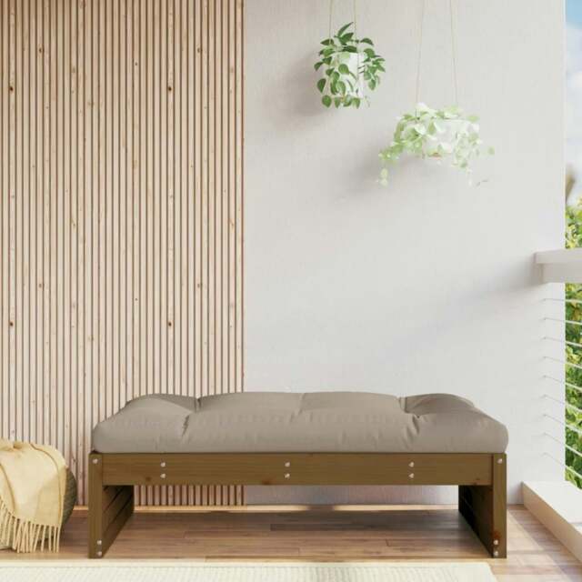 Rackhams Garden Footstool Honey Brown 120x80 cm Solid Wood Pine