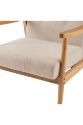 Rackhams Beige Terry Cloth Casual Upholstered Armchair with Rubberwood Wood Frame - Beige - thumbnail 5