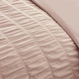 Rackhams Seersucker Frill Duvet Cover Set - Pink - King - thumbnail 3