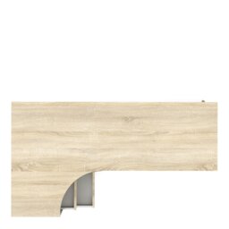 Rackhams Oslo Desk 2 Drawer in White and Oak - White & Oak - 81 - 75.8 - thumbnail 5