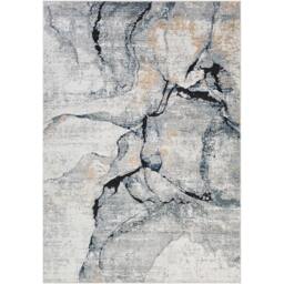 Rackhams Jolie-Abstract Grey Blue Ivory Brown Modern Marble Rug - 60 x 90 cm - thumbnail 3