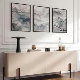Rackhams Wall Art Living Room Large - Set of 3 Chinoiserie Wall art Prints - A2 16.54 x 23.39 in / 42 x 59.4 cm - Satin Photo paper 280 gsm - Unframed - thumbnail 3