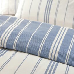 Rackhams Harbour Stripe Reversible Duvet Cover Set - Blue - King - thumbnail 4