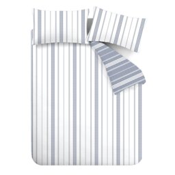 Rackhams Harbour Stripe Reversible Duvet Cover Set - Blue - King - thumbnail 5
