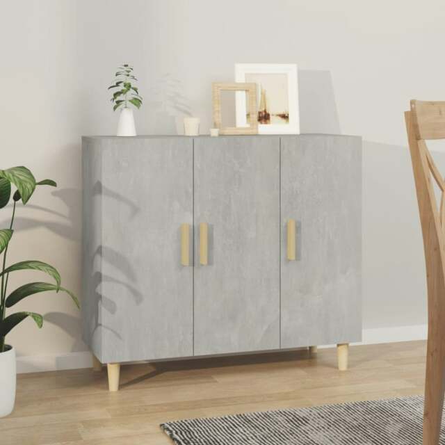 Rackhams Sideboard Concrete Grey 90x34x80 cm Engineered Wood - Grey - Engineered wood - image 1