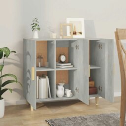 Rackhams Sideboard Concrete Grey 90x34x80 cm Engineered Wood - Grey - Engineered wood - thumbnail 6