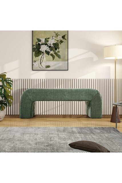 Rackhams Green Chic Modern Ottoman Bench - Green - image 1