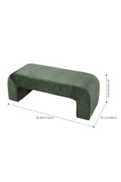 Rackhams Green Chic Modern Ottoman Bench - Green - thumbnail 5