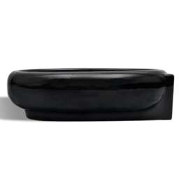 Rackhams Ceramic Bathroom Sink Basin Faucet/Overflow Hole Black Round - thumbnail 3