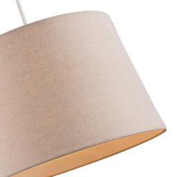 Rackhams Designer Taupe Beige Naturally Textured Linen Lamp Shade in Drum Shape - thumbnail 3