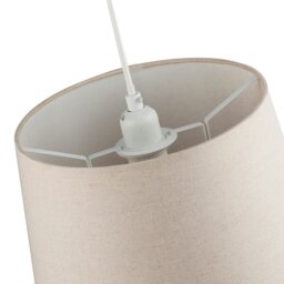 Rackhams Designer Taupe Beige Naturally Textured Linen Lamp Shade in Drum Shape - thumbnail 4