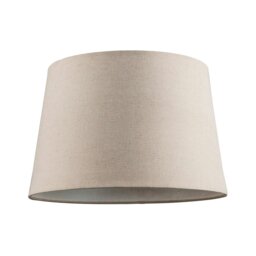 Rackhams Designer Taupe Beige Naturally Textured Linen Lamp Shade in Drum Shape