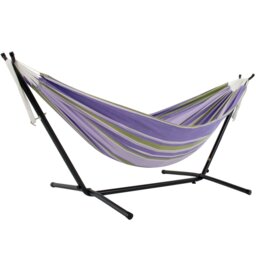 Rackhams Double Cotton Hammock with Stand (250cm) - Tranquility - thumbnail 1
