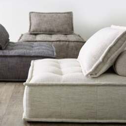 Rackhams Borcem Singe Seater, Two Seater, Three Seater Sofa, Linen, Modular Sofa - White - Two Seater 185cm - thumbnail 2