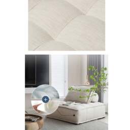 Rackhams Borcem Singe Seater, Two Seater, Three Seater Sofa, Linen, Modular Sofa - White - Two Seater 185cm - thumbnail 5