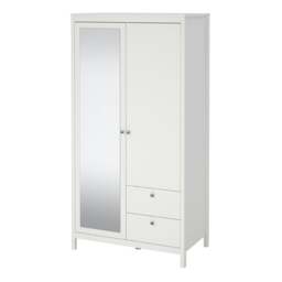 Rackhams Madrid Wardrobe with 1 door + 1 mirror door + 2 drawers White - White - Malemine - 1 - thumbnail 3