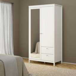 Rackhams Madrid Wardrobe with 1 door + 1 mirror door + 2 drawers White - White - Malemine - 1 - thumbnail 6