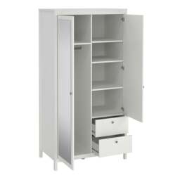 Rackhams Madrid Wardrobe with 1 door + 1 mirror door + 2 drawers White - White - Malemine - 1 - thumbnail 5