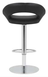 Rackhams Deluxe Sorrento Real Leather Kitchen & Breakasft Bar Stool,  Adjustable Swivel Gas Lift, Black - thumbnail 5