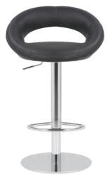 Rackhams Deluxe Sorrento Real Leather Kitchen & Breakasft Bar Stool,  Adjustable Swivel Gas Lift, Black - thumbnail 3