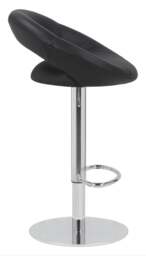 Rackhams Deluxe Sorrento Real Leather Kitchen & Breakasft Bar Stool,  Adjustable Swivel Gas Lift, Black - thumbnail 2