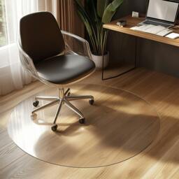 Rackhams Round Chair Mat for Hard Floors - Transparent / Frosted - Frosted - 120cm - thumbnail 2