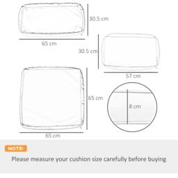 Rackhams Replacement Cushion Covers for Garden Sofa Set, Garden Rattan Sofa Cushion Polyester Cover Replacement Outdoor - No Cushion Included, Cream - thumbnail 3