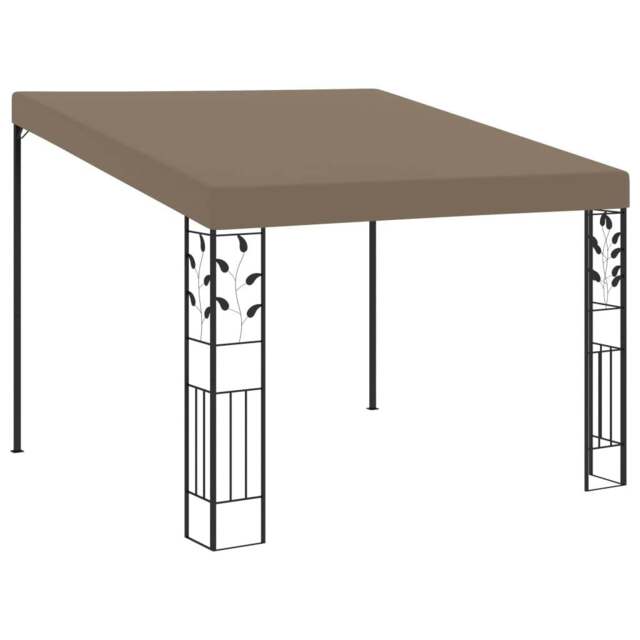 Rackhams Wall-mounted Gazebo 3x3x2.5 m Taupe - Taupe - Powder-coated steel, fabric (100% polyester)