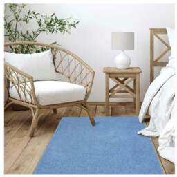 Rackhams Fiji Sky Blue Washable Solid Shaggy Rug - 100X150 cm - thumbnail 4