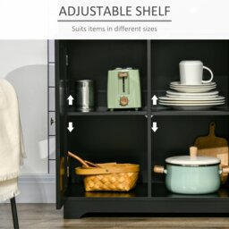 Rackhams Sideboard Buffet Cabinet with Storage Cabinets and Drawers Black - Black - Smooth - Sideboard - thumbnail 5