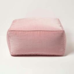 Rackhams Velvet Pouffe Bean Cube - Green - thumbnail 6