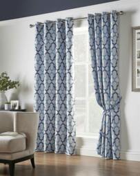 Rackhams Geo Blackout Ring Top Curtains - Yellow - 168cm width x 229cm drop - thumbnail 2