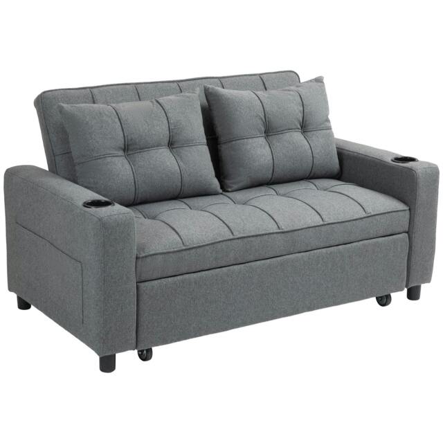 Rackhams Two-Seater Pull-Out Sofa Bed - Charcoal Grey