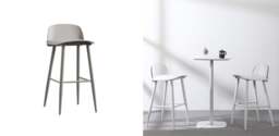 Rackhams DhiaJureen Nordic Bar Stool, Wooden - White - 78cm - thumbnail 6