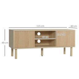 "Rackhams TV Stand Cabinet for TVs up to 50"" with Sliding Doors, Natural" - thumbnail 5