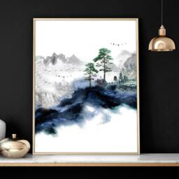 Rackhams Wall picture for living room - set of 3 Japanese art prints - A4 8.27 x 11.69 in / 21 x 29.7 cm - Satin Photo paper 280 gsm - White Frame - thumbnail 6