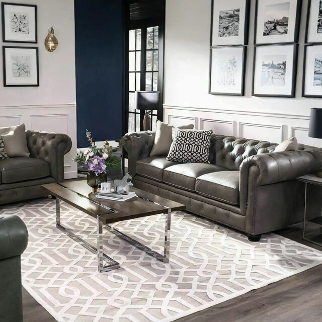 Rackhams The Dorchester Three Seater Sofa, Armchair - Three Seater 210cm - Grey - image 1