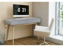 Rackhams Cassie Desk 2 Drawers GreyGrey120x50x79cm - Grey - thumbnail 2
