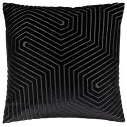 Rackhams Evoke Cut Cushion Cover - Black - 55cm x 55cm - Black - 100% Polyester - thumbnail 1