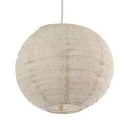 Rackhams Chic Natural Linen Fabric Oatmeal Spherical Pendant Lighting Shade - thumbnail 4