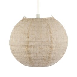 Rackhams Chic Natural Linen Fabric Oatmeal Spherical Pendant Lighting Shade - thumbnail 5