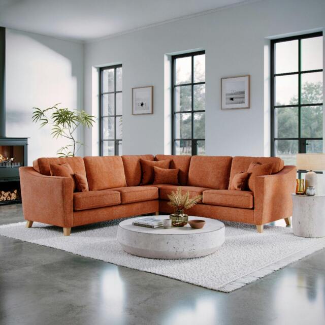 Rackhams The Elton Large Corner Sofa - Terracota - image 1