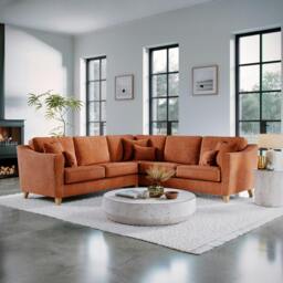 Rackhams The Elton Large Corner Sofa - Terracota - thumbnail 1