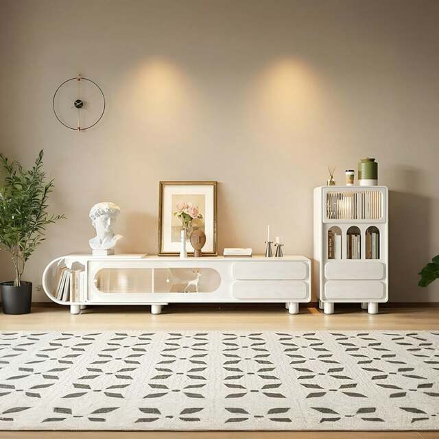 Rackhams Murphy TV Stand with Sideboard, Murphy Living Room Set, Cream - Only TV stand - image 1